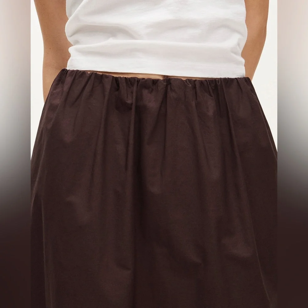 NWT J.Crew Pull-On Midi Skirt in Cotton Poplin